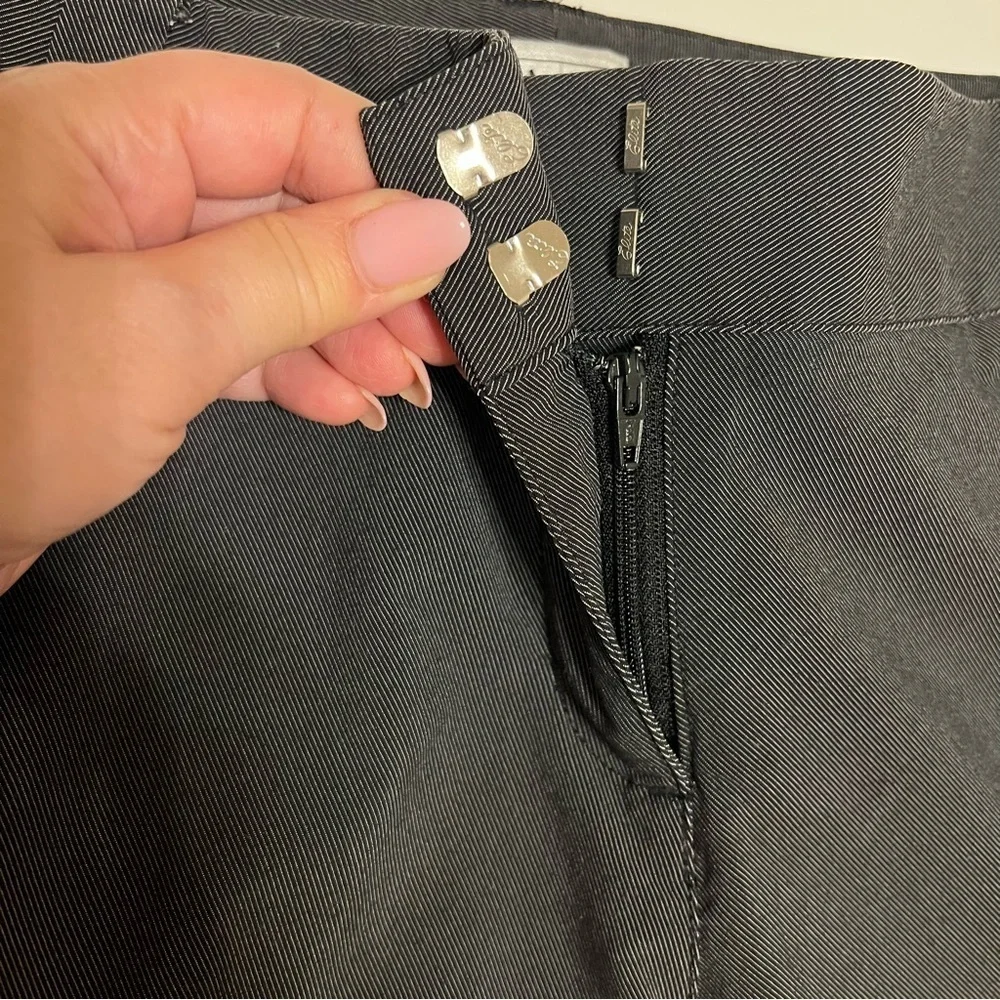 Adidas Pants Womens charcoal Gray Chino Lightweight Casual Zip Pocket, sz 6